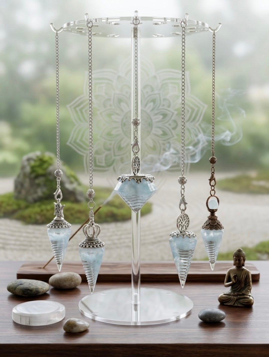 Artisan Crystal Pendulums with Energy-Amplifying Copper Coil