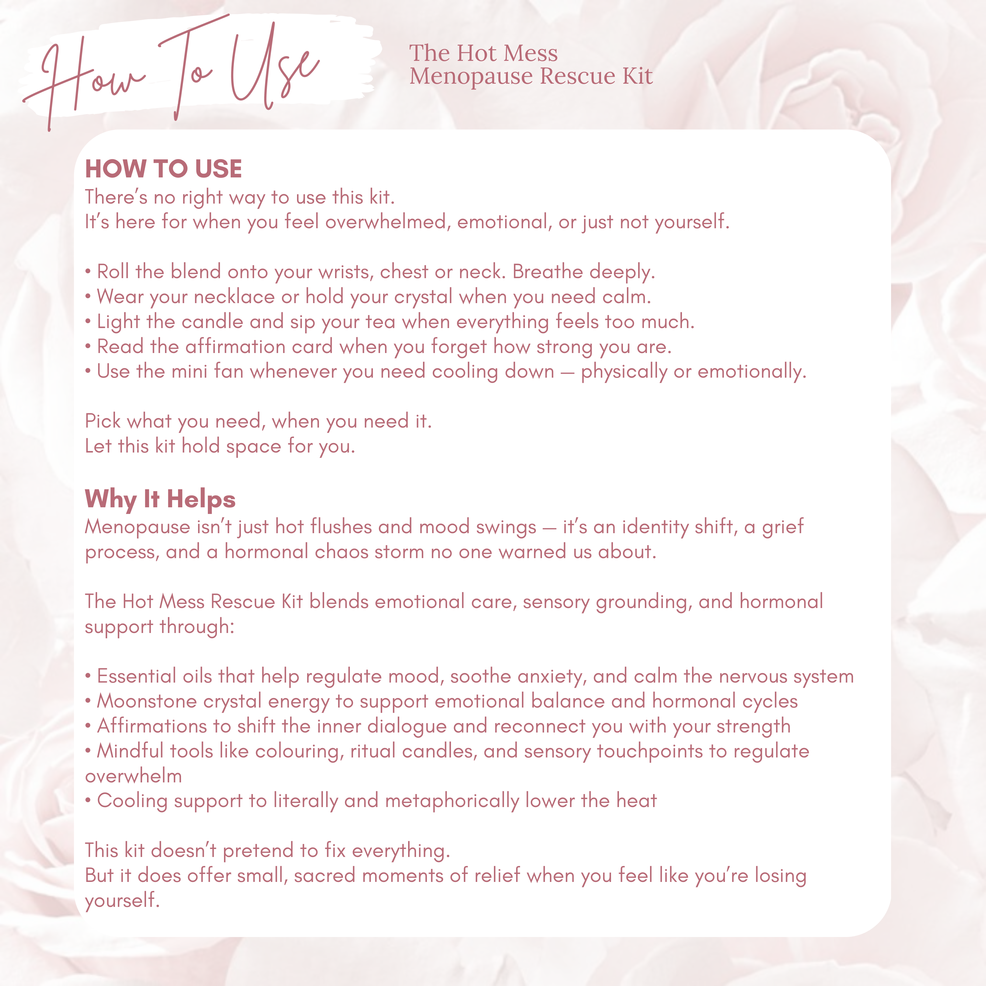 Hot Mess Menopause Rescue Kit™ | Menopause Self-Care Box for Hormonal Chaos & Calm