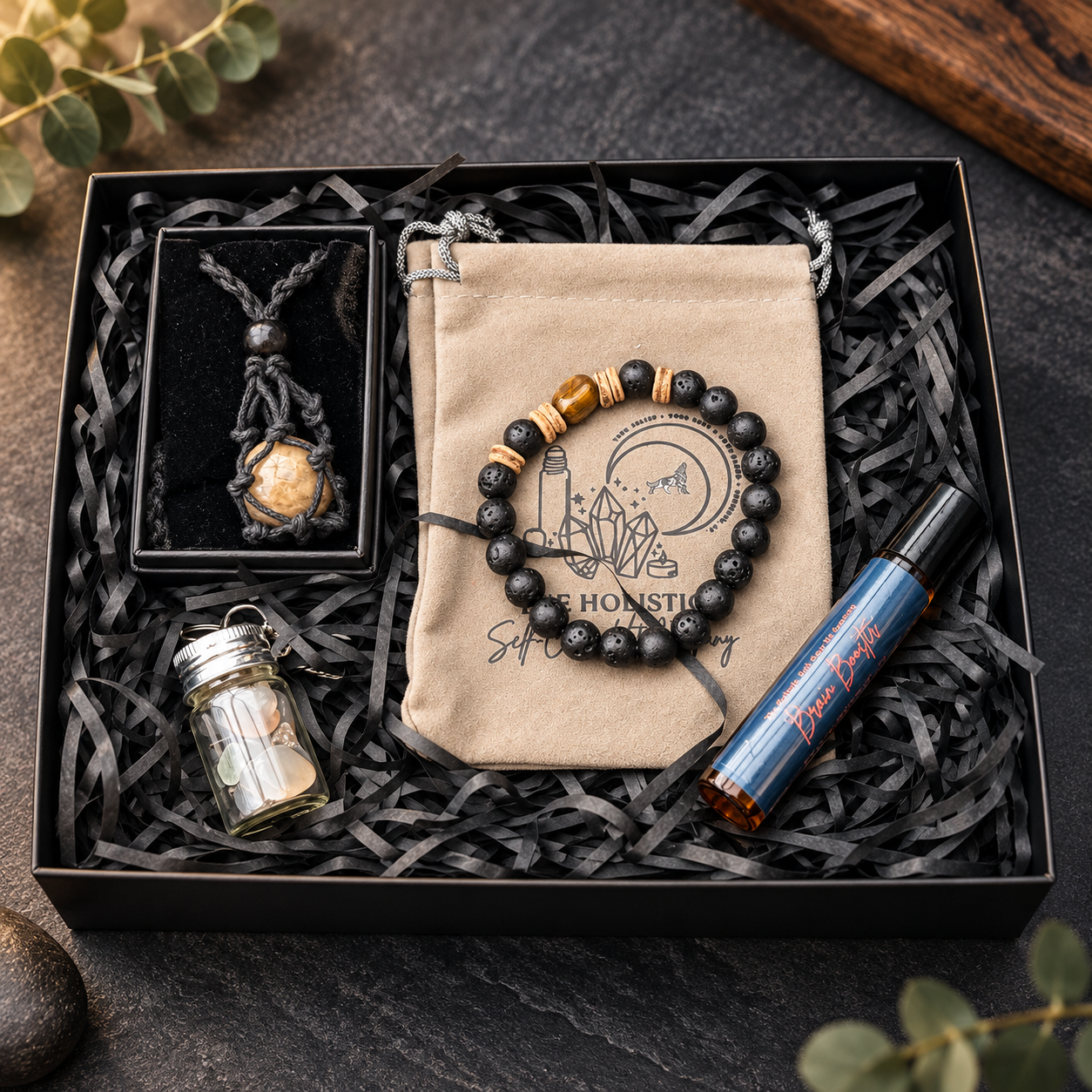 The Men’s Reset & Refocus Self-Care Gift Set – with Brain Booster™ Blend