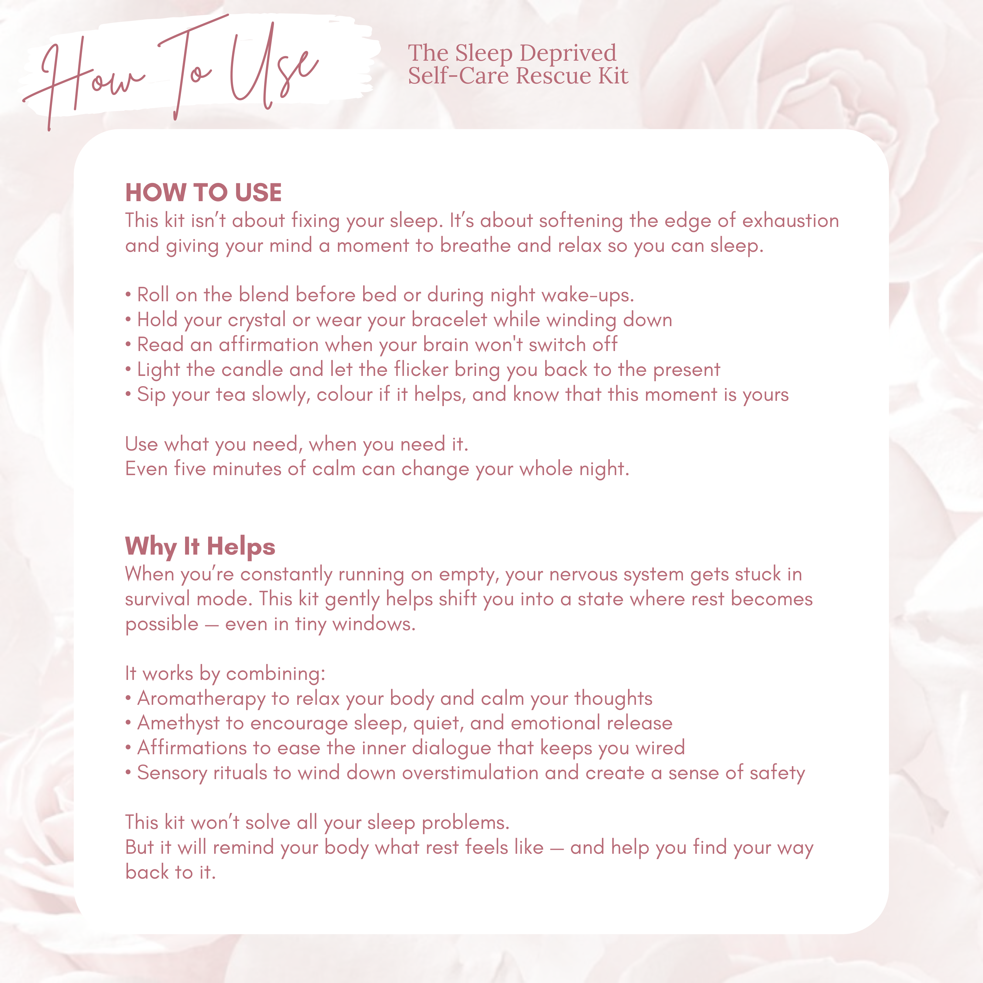 The Sleep Deprived Self-Care Kit – A Holistic Kit for Sleep & Restful Nights