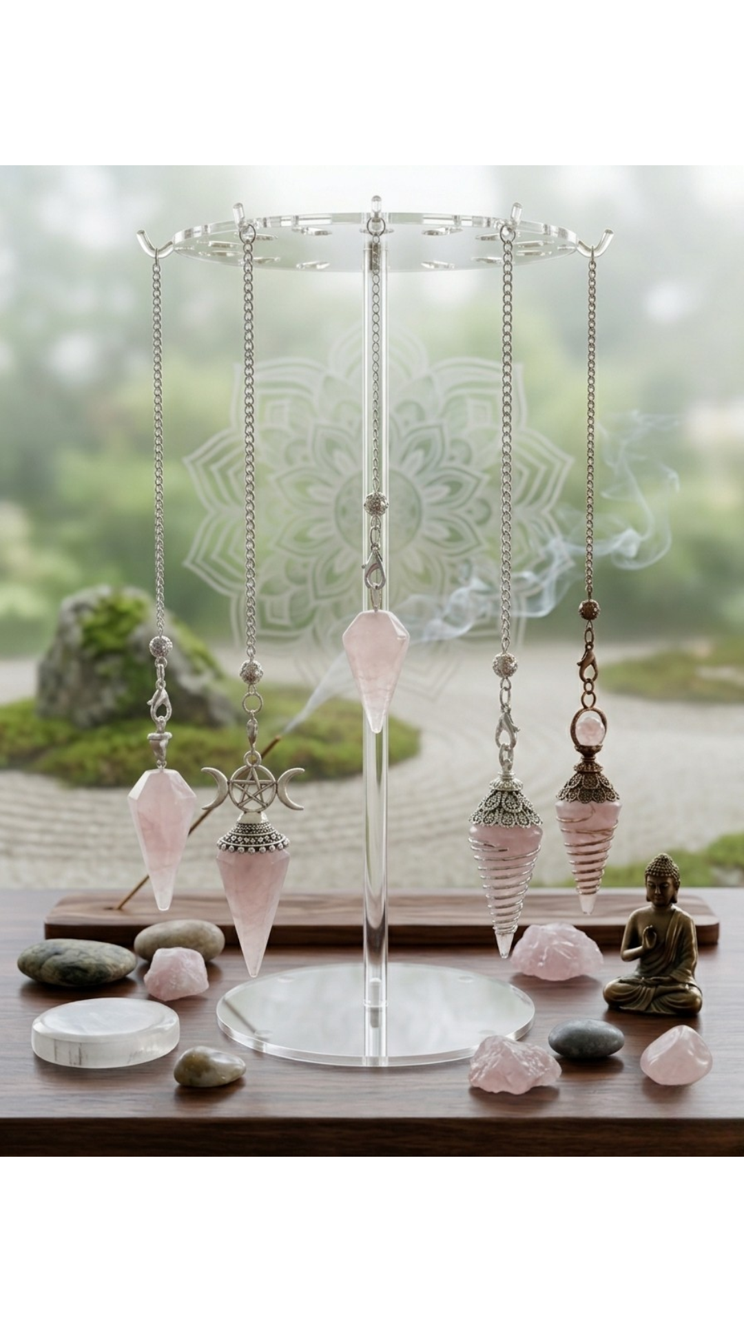 Artisan Crystal Pendulums with Energy-Amplifying Copper Coil