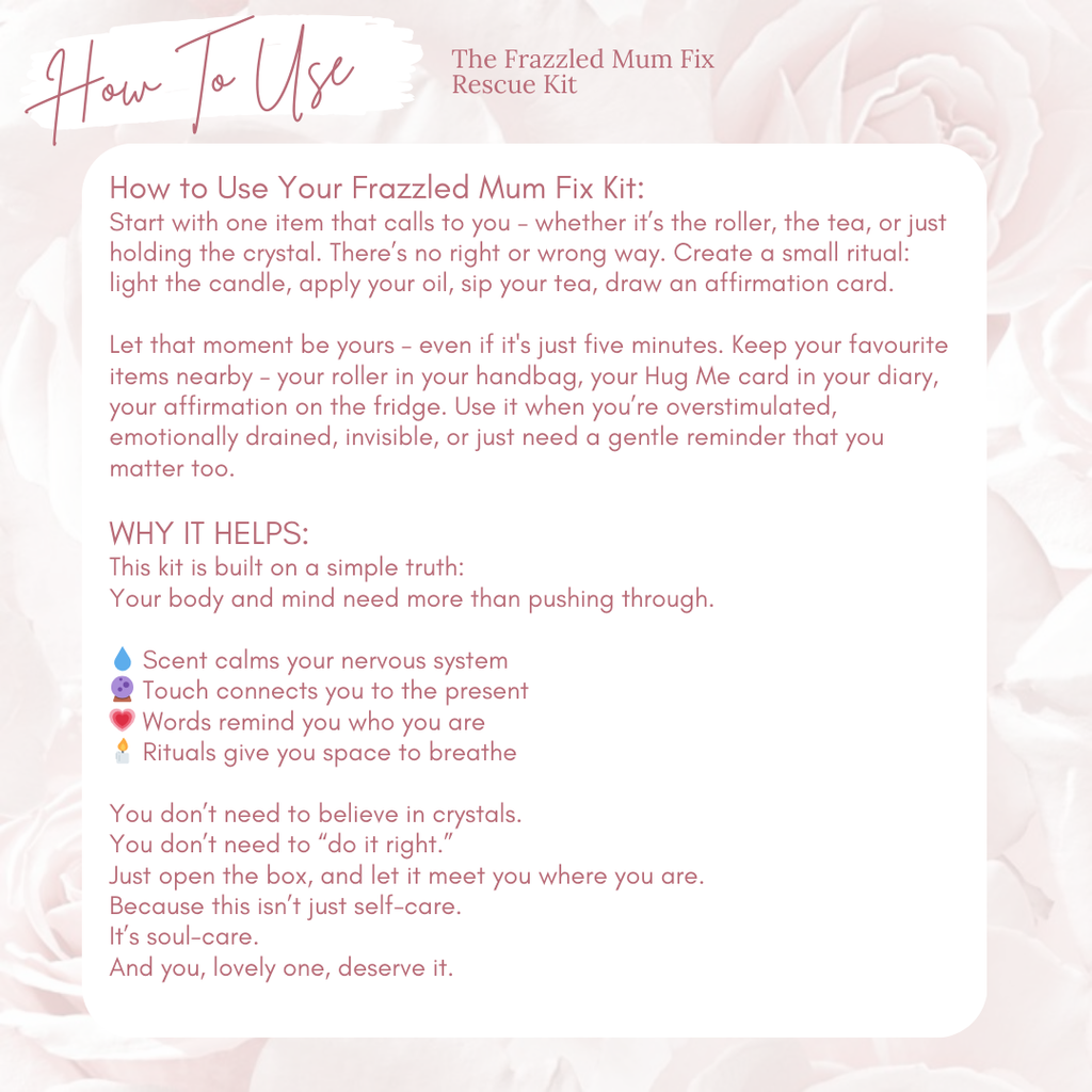 Frazzled Mum Fix Kit: Essential Oil & Crystal Self-Care Kit for Stress & Overwhelm