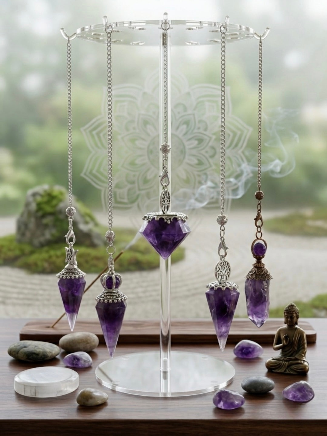 Artisan Crystal Pendulums with Energy-Amplifying Copper Coil