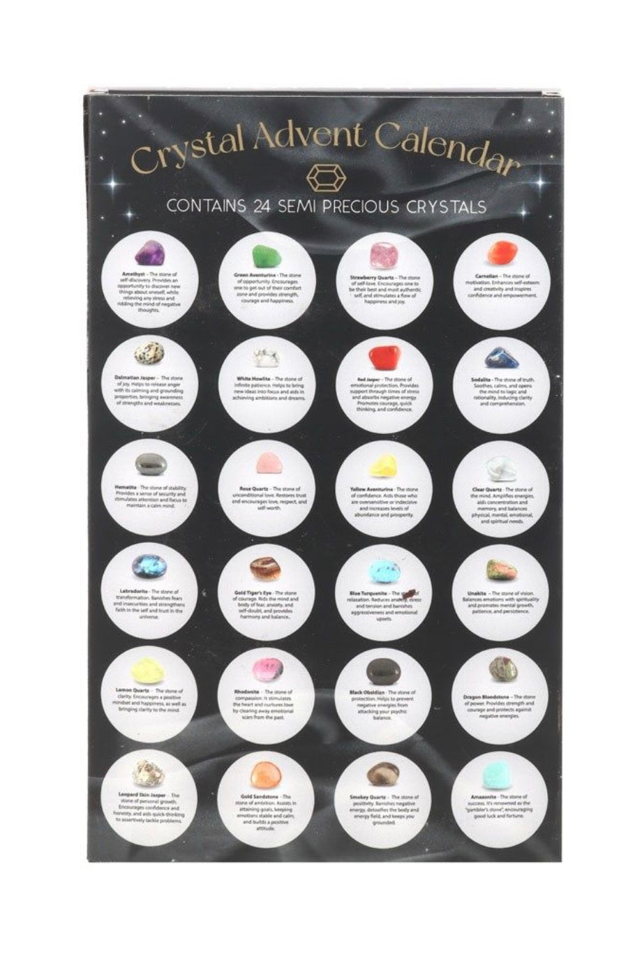 Crystal Advent Calendar – 24 Genuine Gemstones of Magic & Meaning