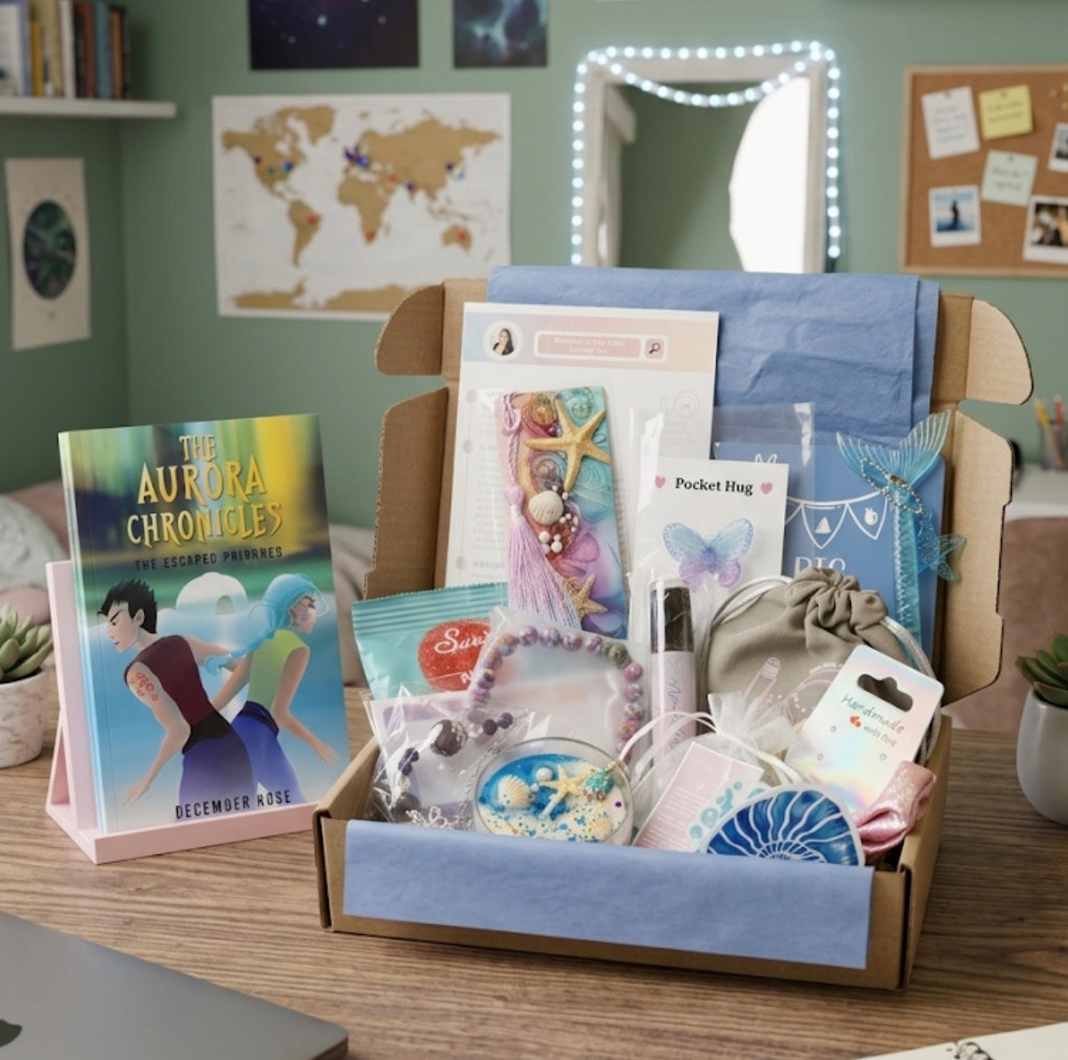 The "Seashells & Dreams" Teen/Tween Anxiety Rescue Kit | With Signed Author Book & Ocean Aura Blend