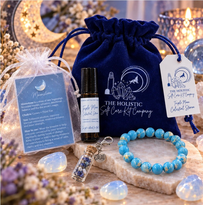 Triple Moon Celestial Storm | Aromatherapy & Crystal Wellbeing Gift Set