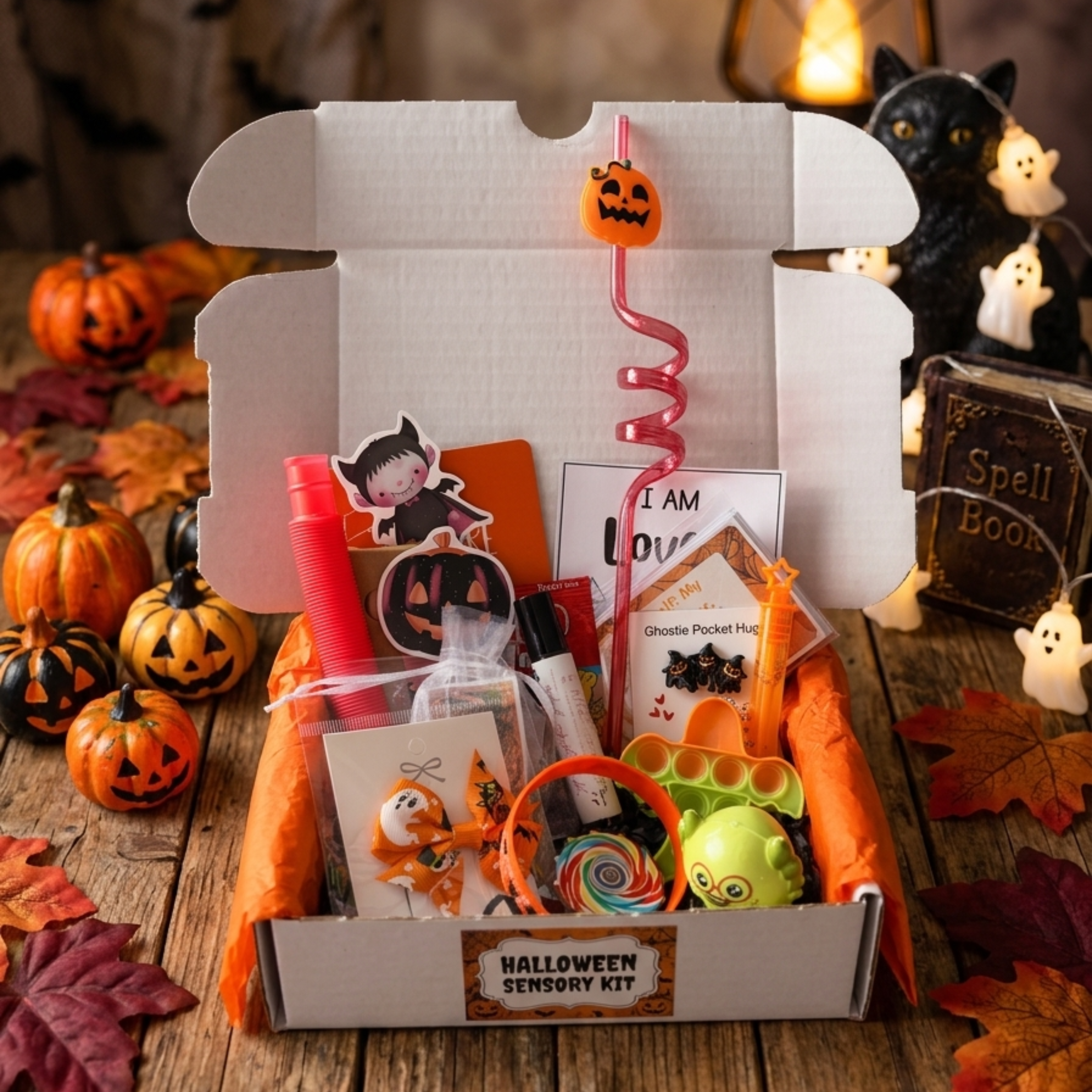 Deluxe Halloween Sensory & Calm Kit for Kids | Fidget Toys, Calming Roller Blend & Anxiety Support