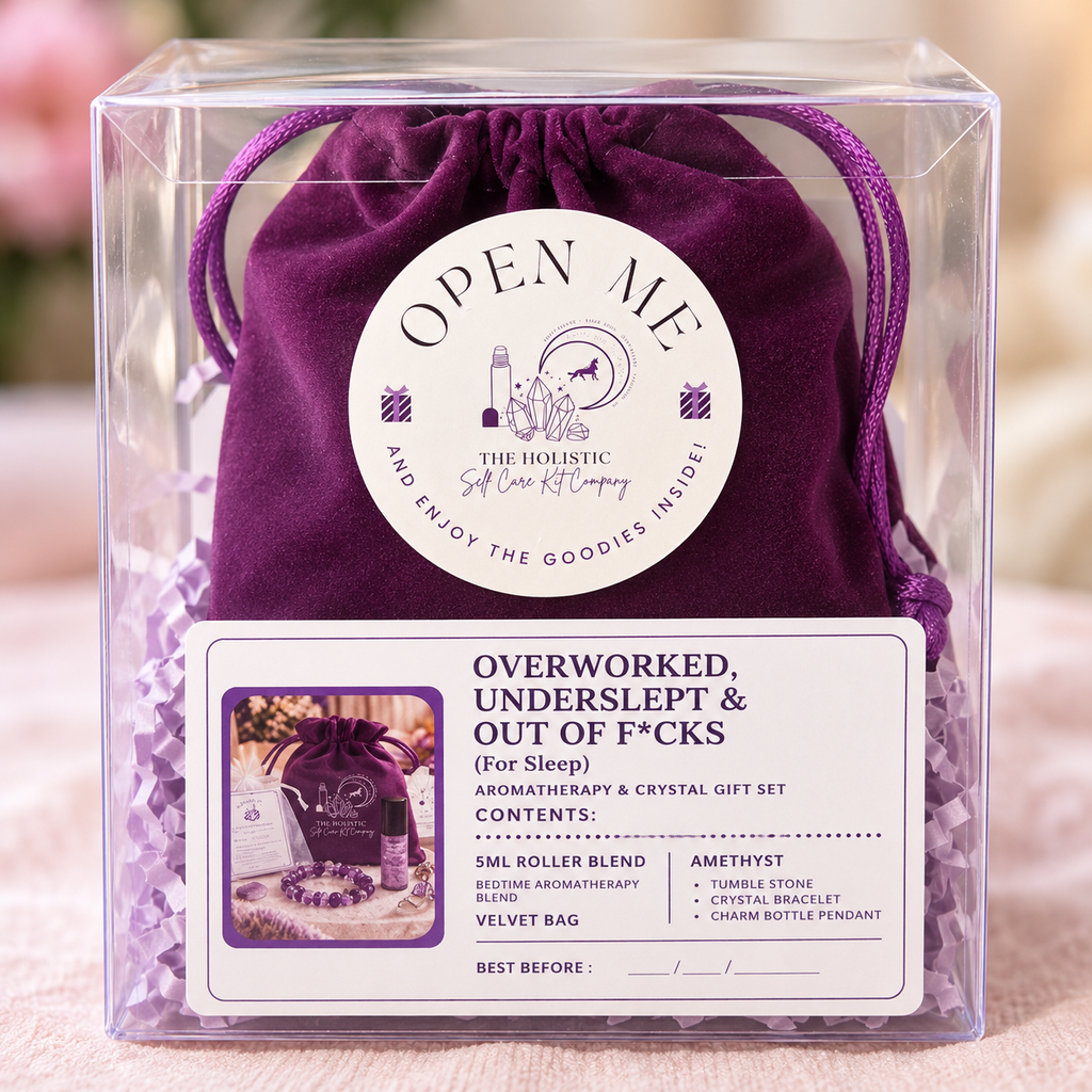 Overworked, Underslept & Out of F*cks | Crystal & Aromatherapy Wellbeing Gift Set