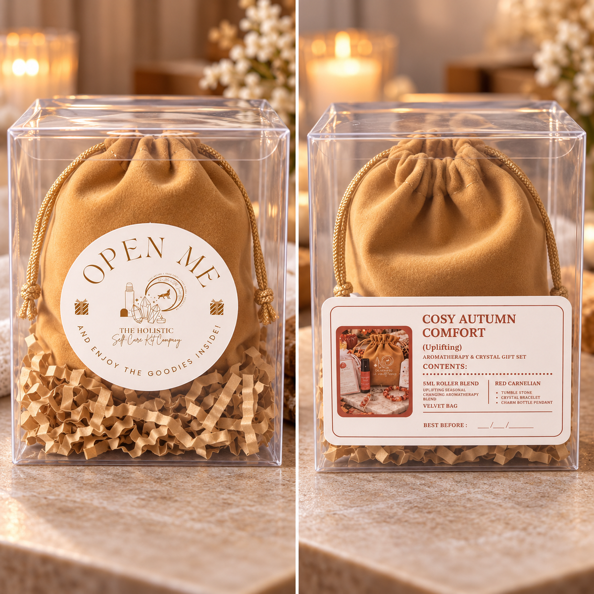 Cosy Autumn Comfort | Crystal & Aromatherapy Wellbeing Gift Set